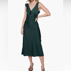 Elegant Green Sleeveless MIDI Dress
